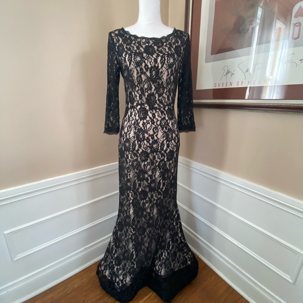 Venus Black Couture Lace Formal Dress